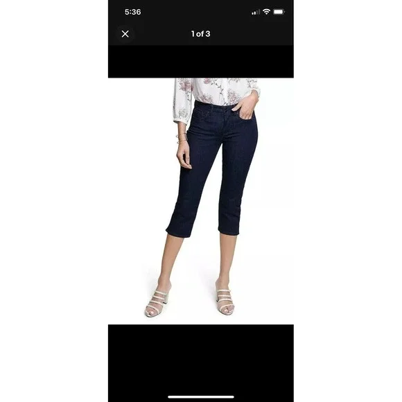 NYDJ Women's Size 14 Short Jeans Lift Tuck Technology Dark Blue Denim Straight - Picture 12 of 12